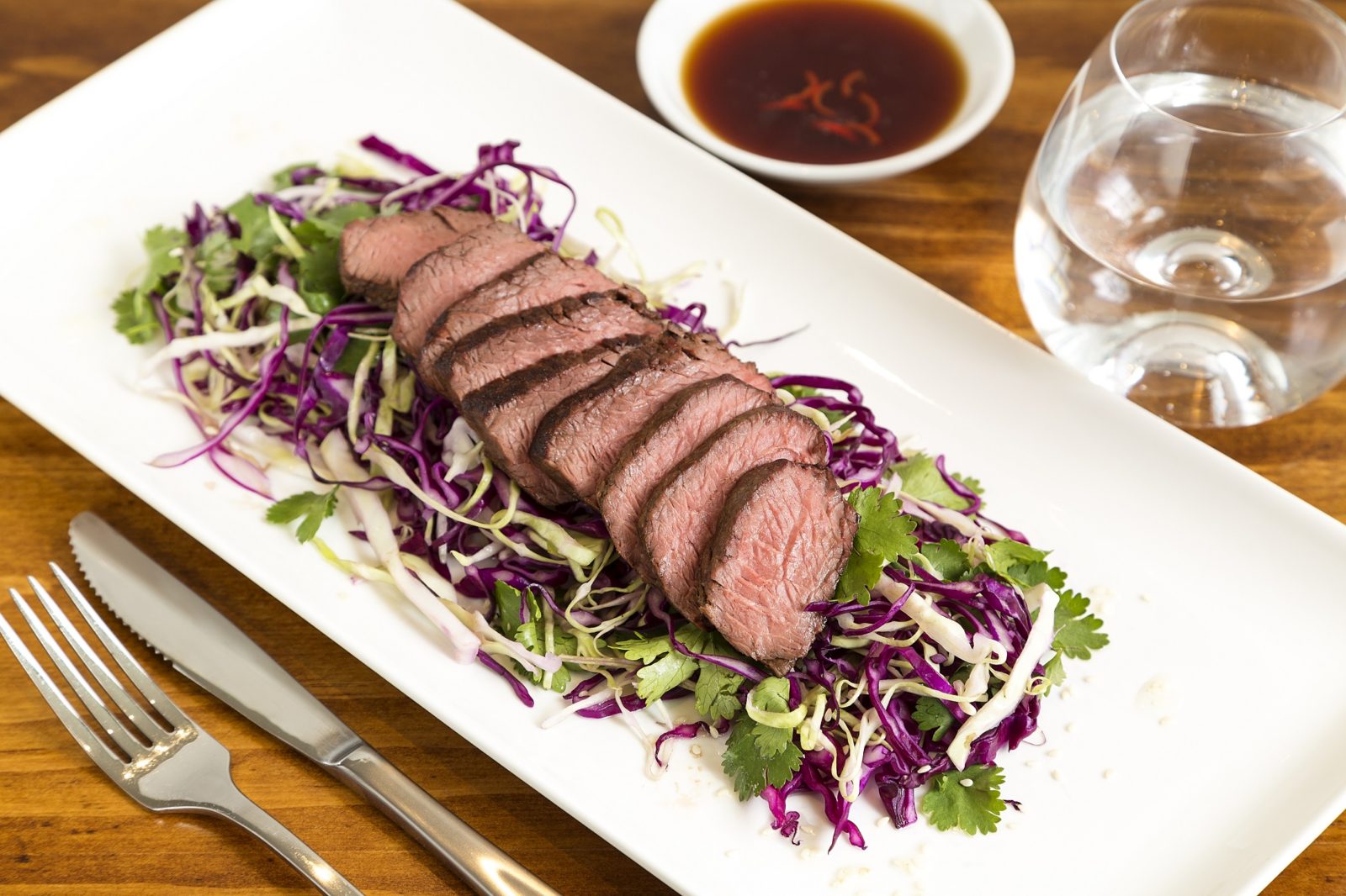 Kangaroo fillet with asian slaw